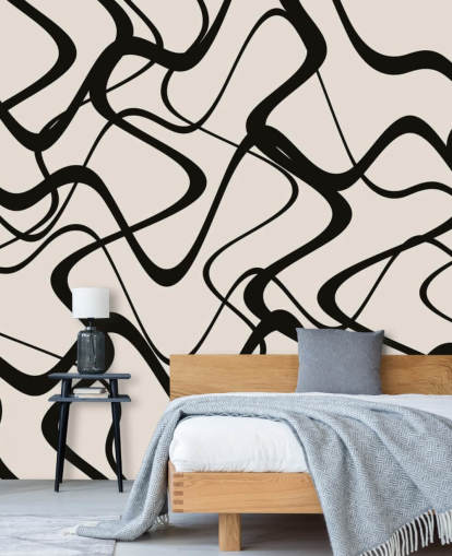 papel de parede tribal preto e branco