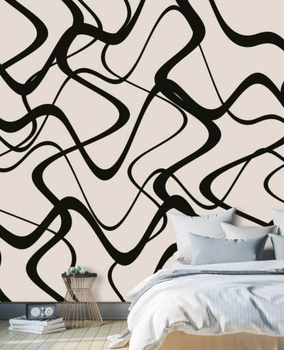 papel de parede tribal preto e branco