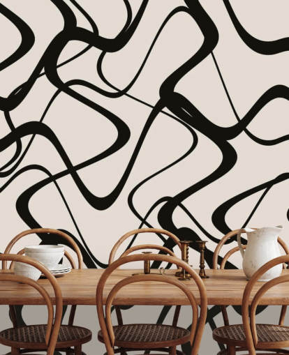 zwart-wit tribal behang