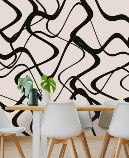 papel de parede tribal preto e branco