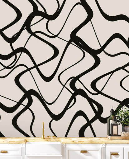 zwart-wit tribal behang