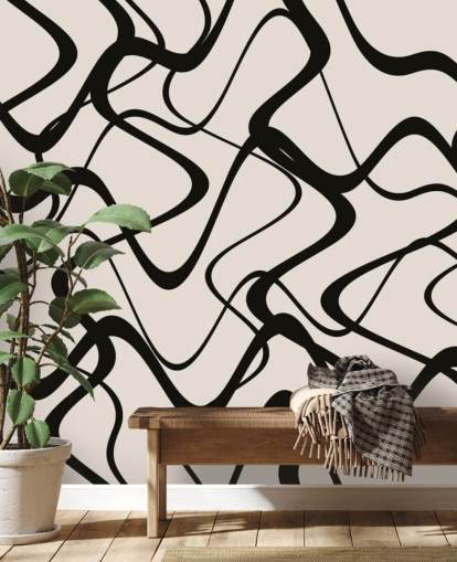 papier peint tribal noir et blanc