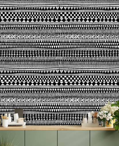 horizontale schwarze und weiße Linien der Mustertapete horizontale schwarze und weiße Linien der Mustertapete