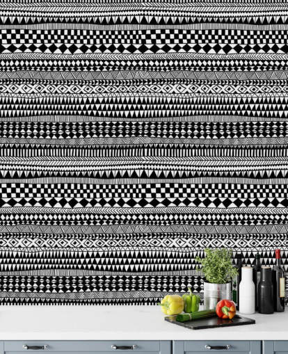 líneas horizontales en blanco y negro de papel tapiz de patrón