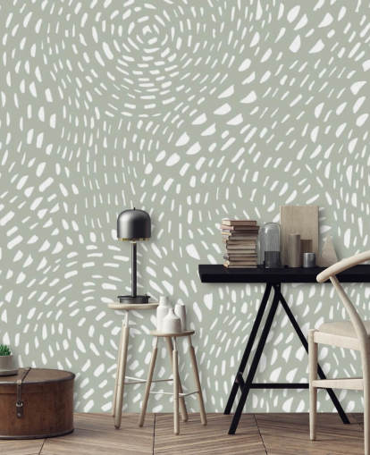 weiße Punkttapete mit grauem Hintergrund