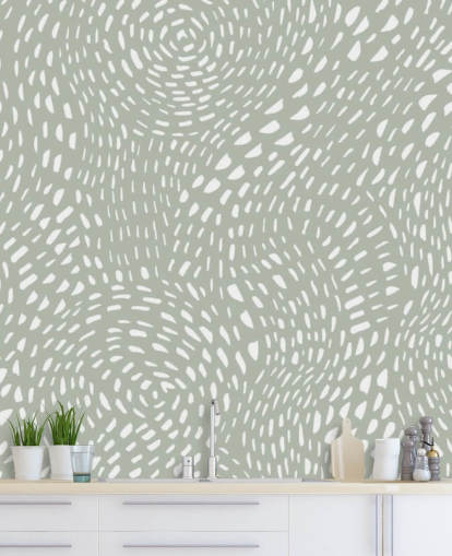 weiße Punkttapete mit grauem Hintergrund