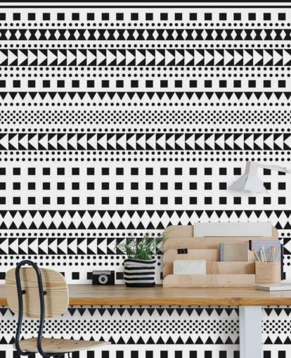black and white intricate pattern wallpaper