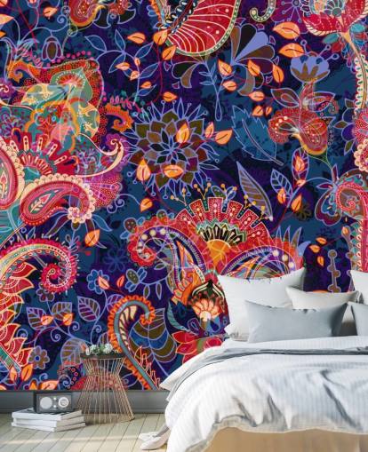 purple floral wallpaper with red flowers purple floral wallpaper with red flowers