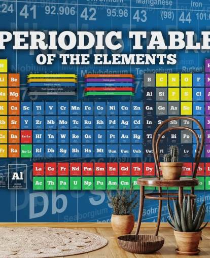 Colourful Child Friendly Periodic Table Wallpaper