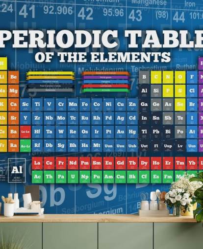 Colourful Child Friendly Periodic Table Wallpaper