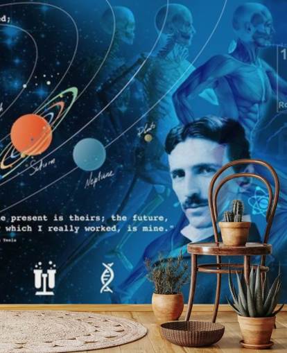 mural de parede de sala de aula escolar personalizável chamado Amazing Science Panoramic para escolas