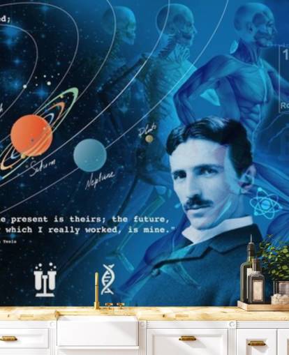 mural de parede de sala de aula escolar personalizável chamado Amazing Science Panoramic para escolas