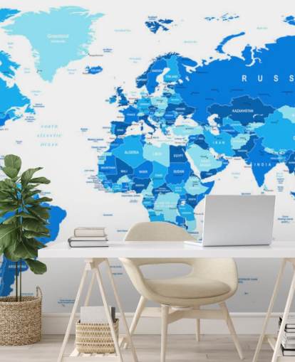 Detailed World Map Wallpaper Mural Detailed World Map Wallpaper Mural