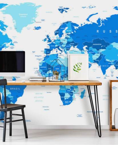 Detailed World Map Wallpaper Mural Detailed World Map Wallpaper Mural