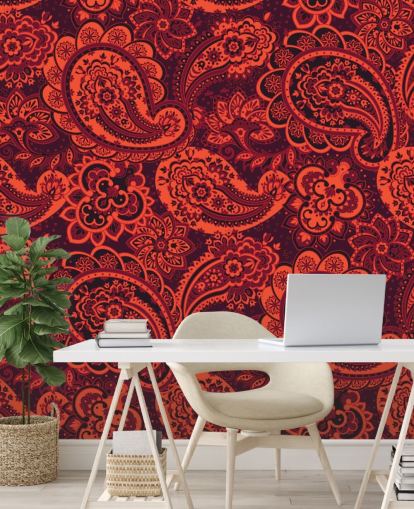 papier peint cachemire orange et rouge papier peint cachemire orange et rouge