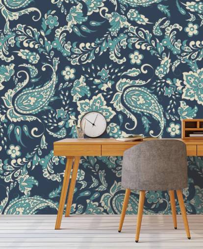 sininen Paisley tapetti