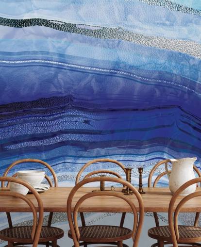 dark blue, light blue and silver geode wallpaper