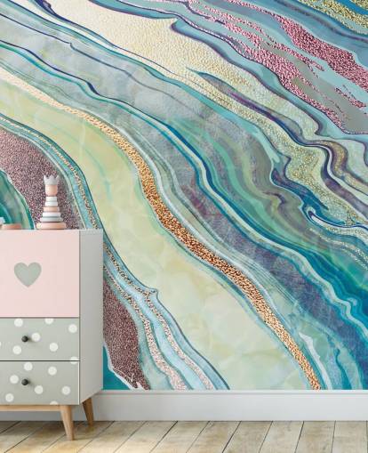 blue and pink marble effect wallpaper