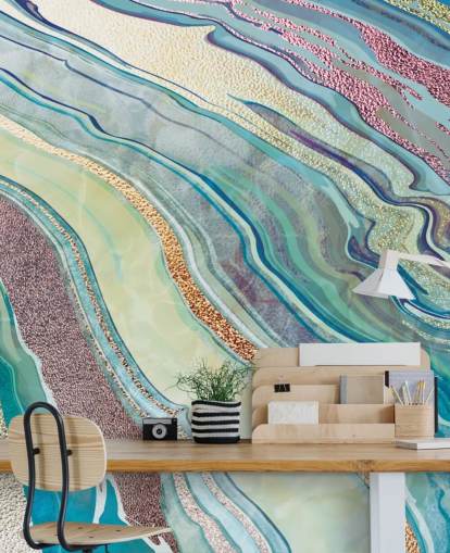 blå och rosa marmor effekt tapet blå och rosa marmor effekt tapet