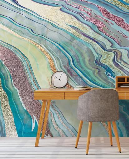 blue and pink marble effect wallpaper