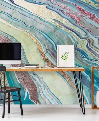 blue and pink marble effect wallpaper