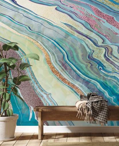 blue and pink marble effect wallpaper