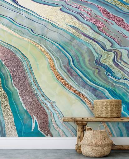 blue and pink marble effect wallpaper