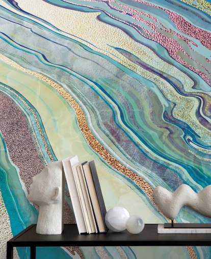 papel pintado efecto mármol azul y rosa papel pintado efecto mármol azul y rosa