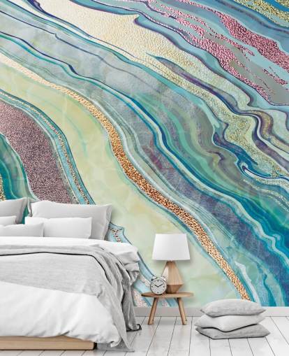 papel pintado efecto mármol azul y rosa papel pintado efecto mármol azul y rosa