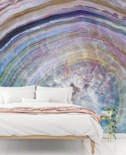 papel de parede geode roxo e azul