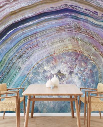 paars en blauw geode behang