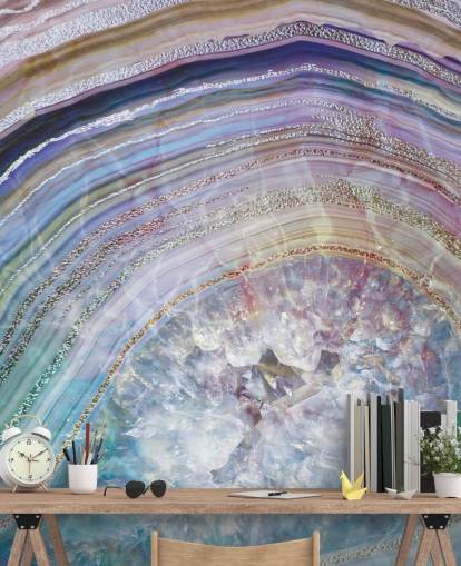 papel de parede geode roxo e azul