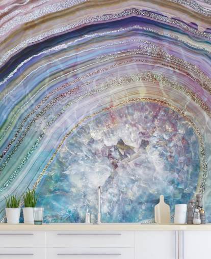 papel de parede geode roxo e azul