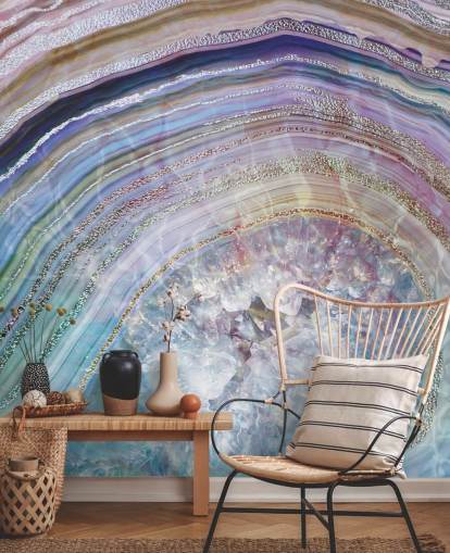 papel de parede geode roxo e azul papel de parede geode roxo e azul