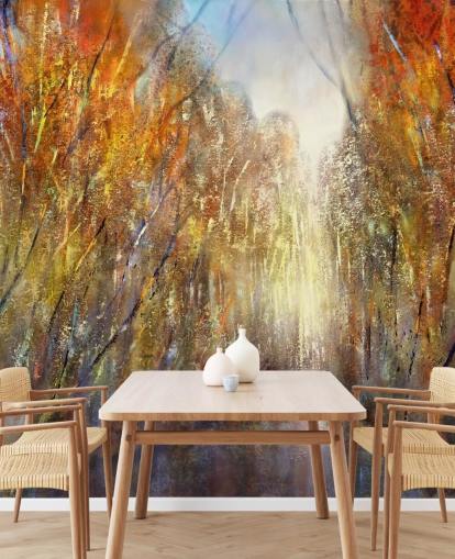 yellow and orange autumn trees wallpaper