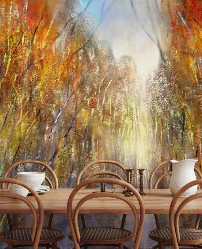 yellow and orange autumn trees wallpaper