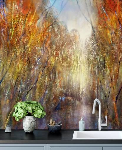 yellow and orange autumn trees wallpaper