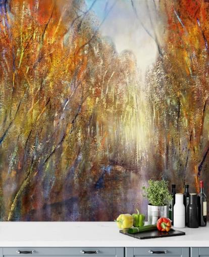 yellow and orange autumn trees wallpaper