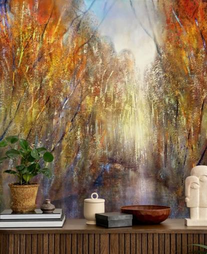 yellow and orange autumn trees wallpaper