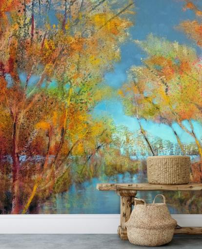 orange and yellow painted tree wallpaper orange and yellow painted tree wallpaper