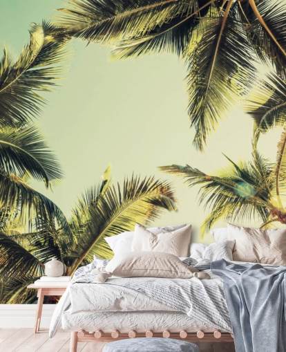 Looking Up at Palm Trees Wallpaper