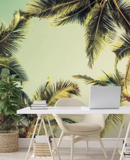 Looking Up at Palm Trees Wallpaper