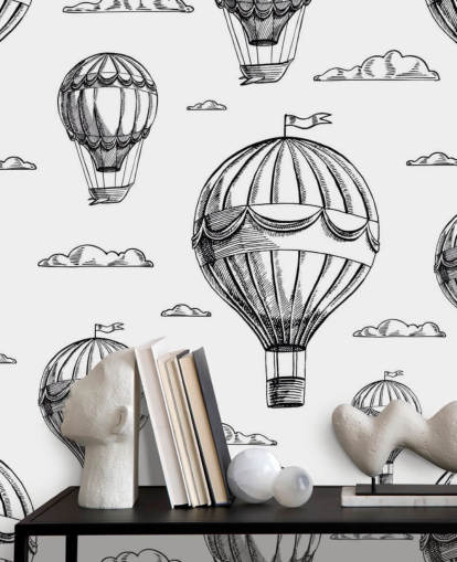 Vintage Airships Hot Air Balloon Wallpaper
