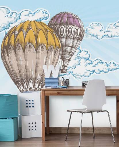 illustrated hot air balloons wallpaper illustrated hot air balloons wallpaper