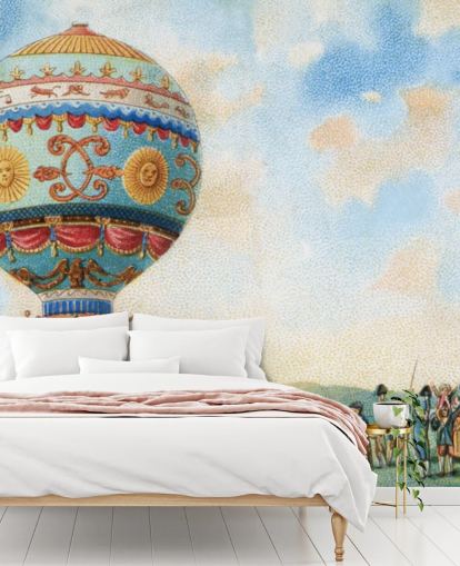 antique painting of hot air balloon wallpaper antique painting of hot air balloon wallpaper
