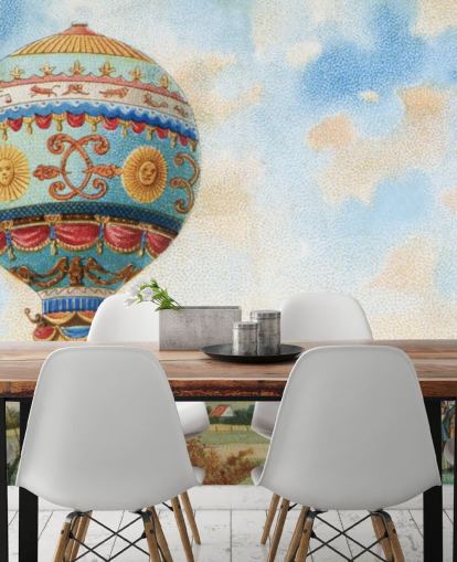 antique painting of hot air balloon wallpaper antique painting of hot air balloon wallpaper