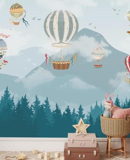 moderne Heißluftballon-Kunsttapete moderne Heißluftballon-Kunsttapete