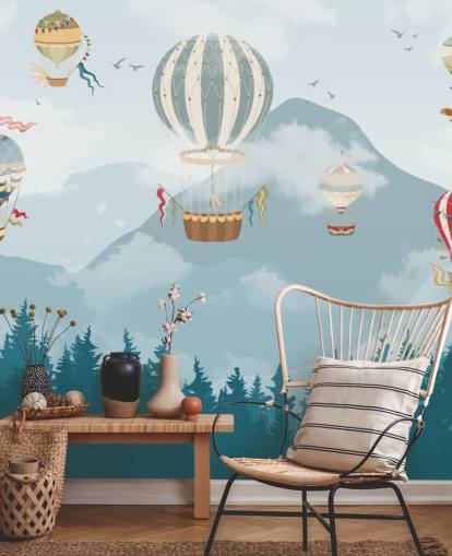 fondo de pantalla moderno de arte de globos aerostáticos