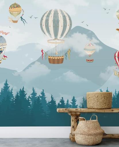 modern hot air balloon art wallpaper modern hot air balloon art wallpaper