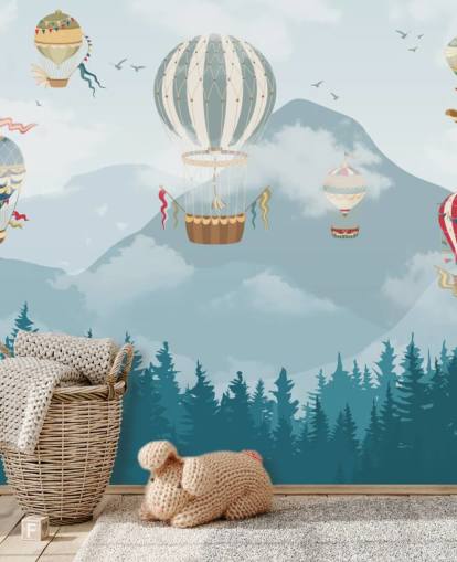 moderne Heißluftballon-Kunsttapete
